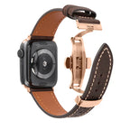 Luxevo Leather Band With Butterfly Clasp for Apple Watch | Petprovac