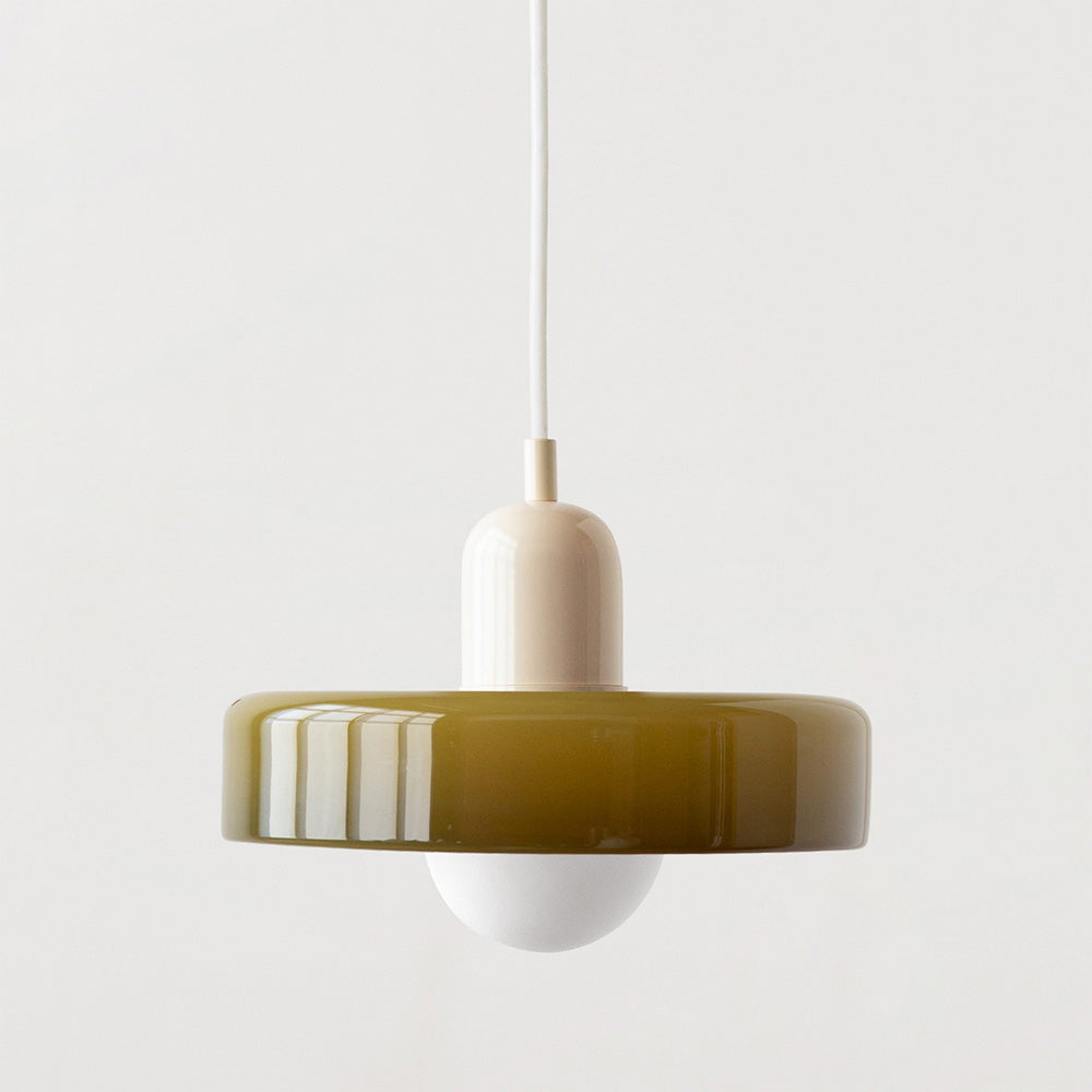 Lámpara colgante de vidrio Liora Bauhaus con ajuste de altura