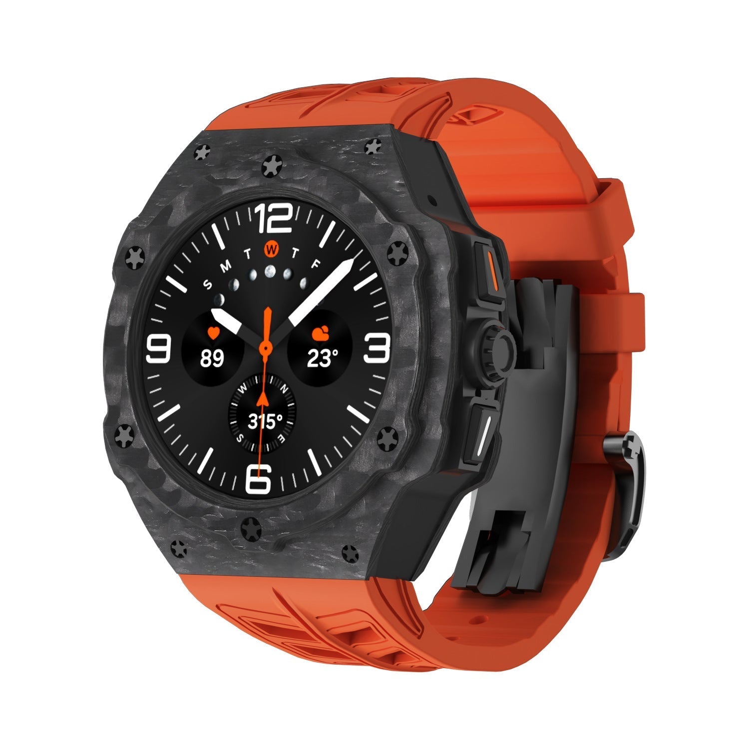 Carbonfiber hoes en bandenset compatibel met Samsung Galaxy Watch 7 Ultra 47mm