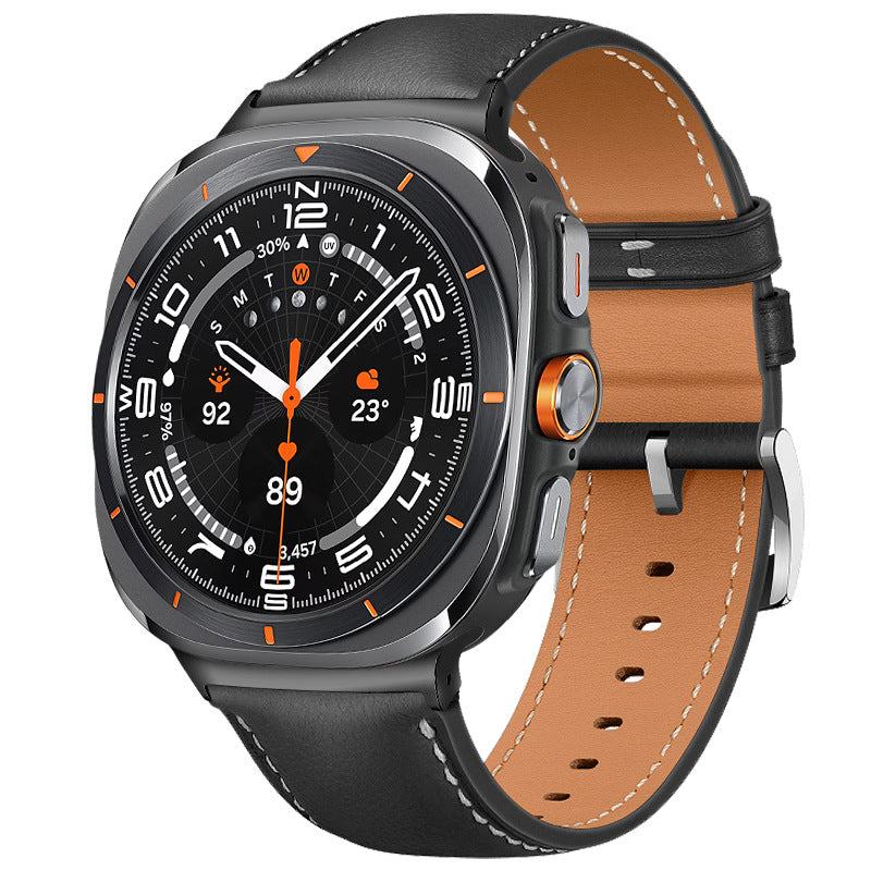 Meridian | Business Genuine Leather Strap For Samsung Watch Ultra