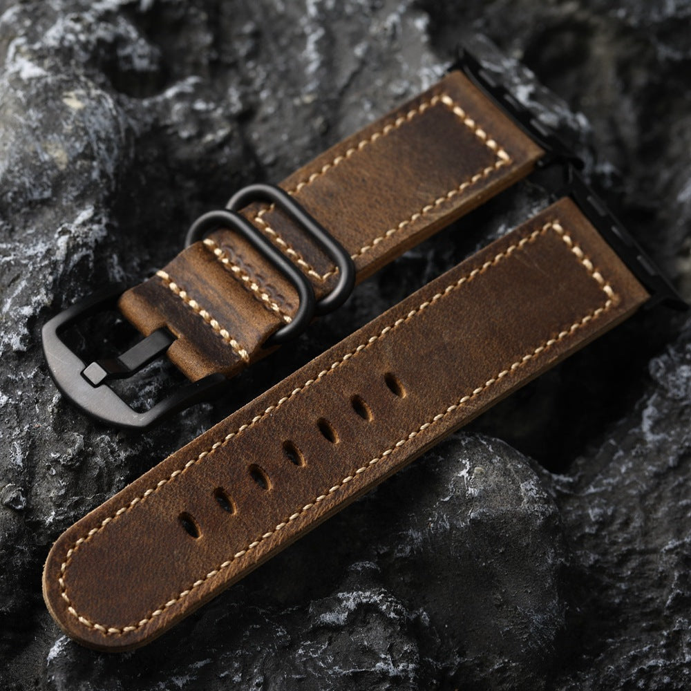 Cavelle Vintage Handmade Leather Band For Apple Watch