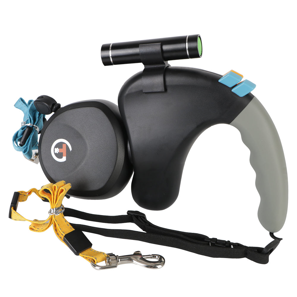 AeroTrail Duo Laisse Rétractable 360° Pour Deux Chiens À La Fois