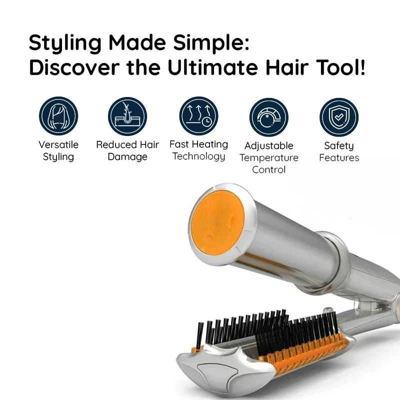 2-in-1 Rotating Hair Brush for Styling and Smoothing