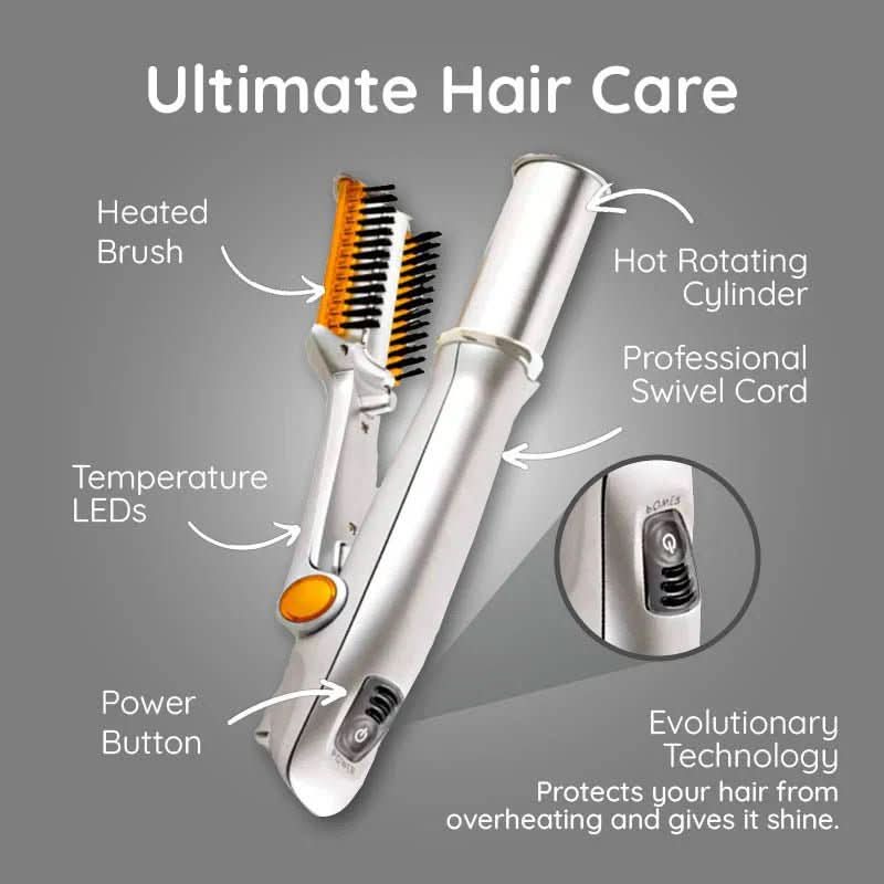 2-in-1 Rotating Hair Brush for Styling and Smoothing