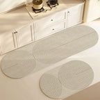 Pureterra | Kitchen Mat Super Absorbent | Non-Slip & Washable | Diatomite Design | Oval & Long Shape | Comfort Rug for Kitchen & Bathroom