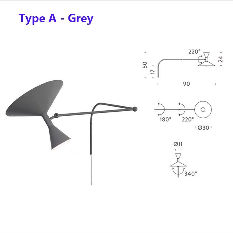 NovaSwing Duvar Lambası Takmalı Sallanan Kol Yatak Odası Dekoru İçin