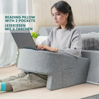 Ergonomic Pillow For Reading With Arm Support And Memory Foam Core For Bed Or Desk