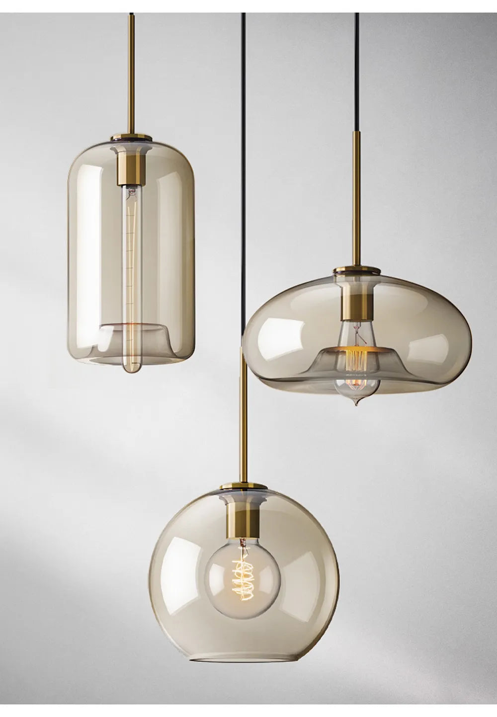 Arctix Glass Pendant Light in Industrial LED Luxury
