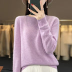 Dámský svetr LyraLux Soft Classic z merino vlny s kulatým výstřihem