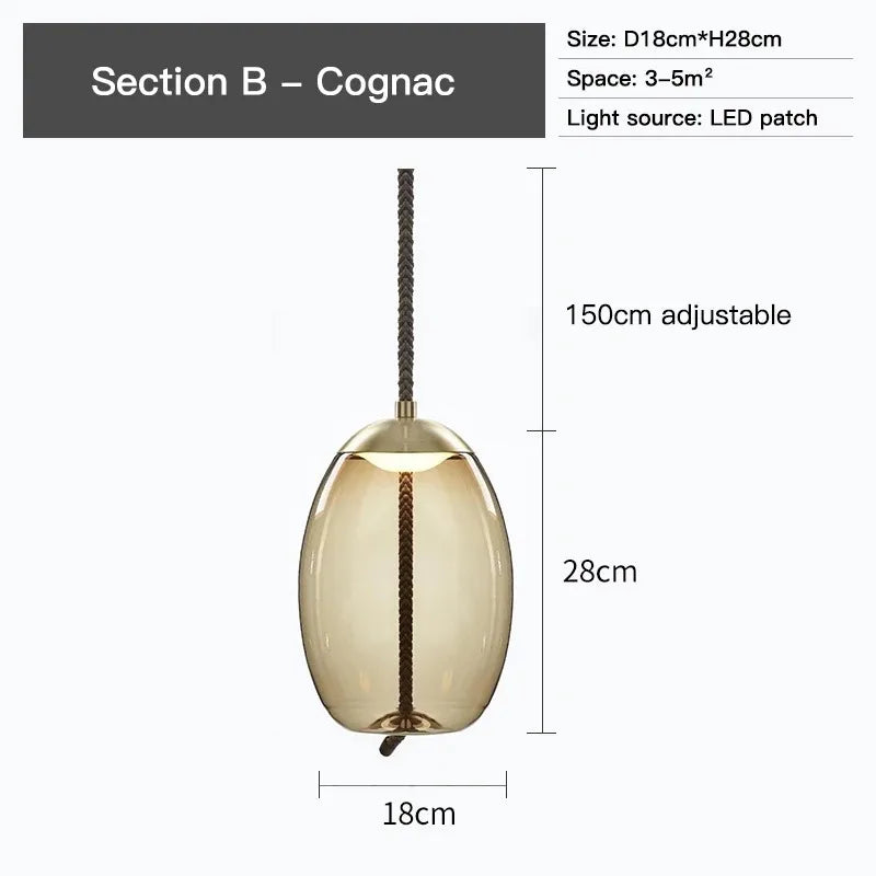 Aurum Glas Design Loftlampe Moderne Ophæng