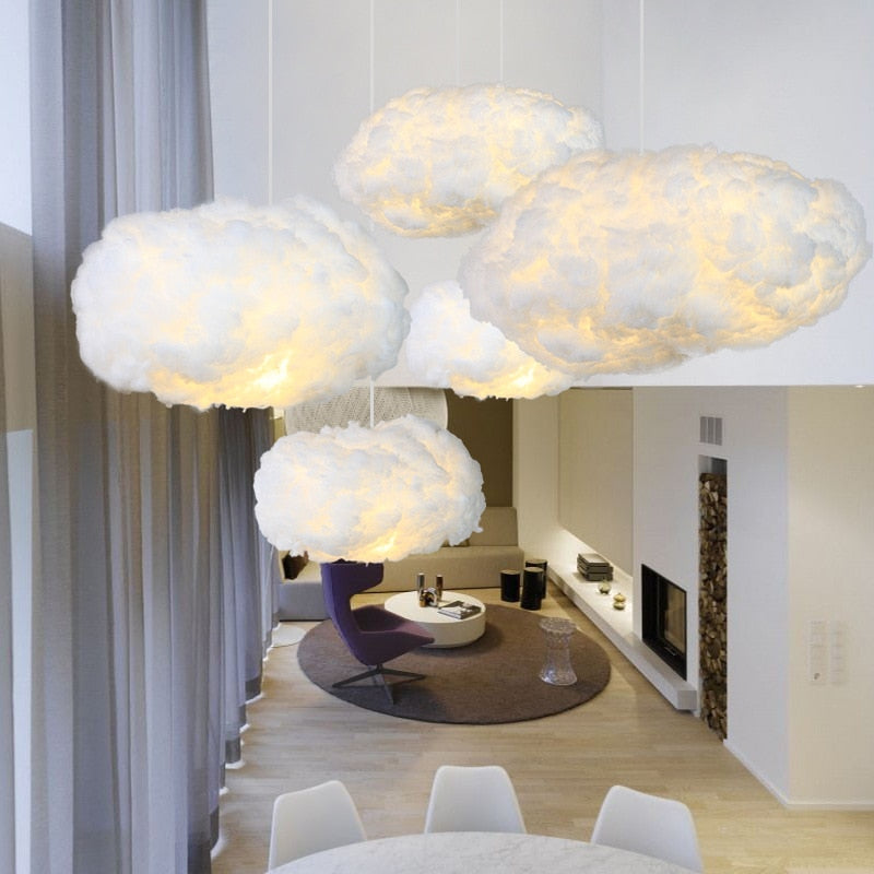 Lampada a sospensione da soffitto in cotone diffuso LumaCloud Glow