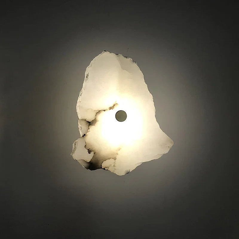 Aurora Marble LED Wall Sconce With Copper Accents Elegant