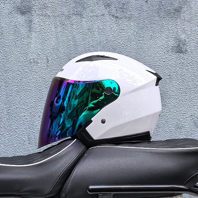 Lightweight 3/4 Motorcycle Helmet with Dual Visor