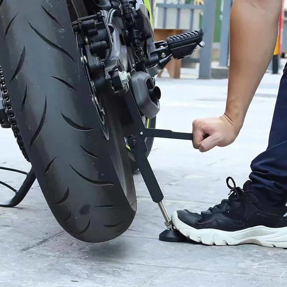 Universal Motorcycle Wheel Stand With Adjustable Height And Self-Locking