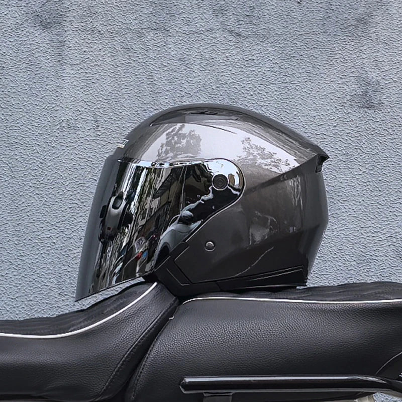 Lightweight 3/4 Motorcycle Helmet with Dual Visor
