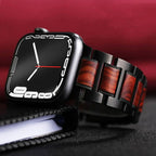 רצועת שעון מפלדת אל-חלד עם עץ סנדל אדום | Petprovac