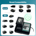 מטען סוללות ליתיום-יון Makita 14.4V ו-18V עם תצוגת LED, פלט 3A