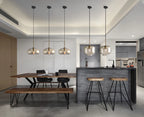 Arctix Glass Pendant Light in Industrial LED Luxury