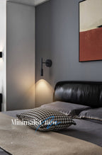 Lámpara de lectura de pared con brazo oscilante AuroraSwing en blanco y negro