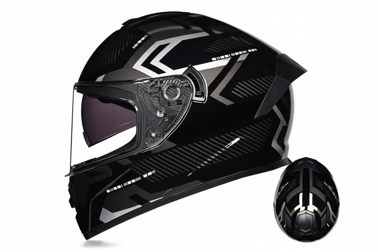 Kask zimowy LVS-701 z pełną osłoną twarzy i podwójnym systemem wizjera