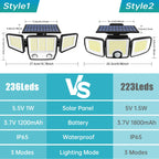 Lampu Gerakan Suria Tiga Kepala SolaraBeam Liputan 270 Darjah