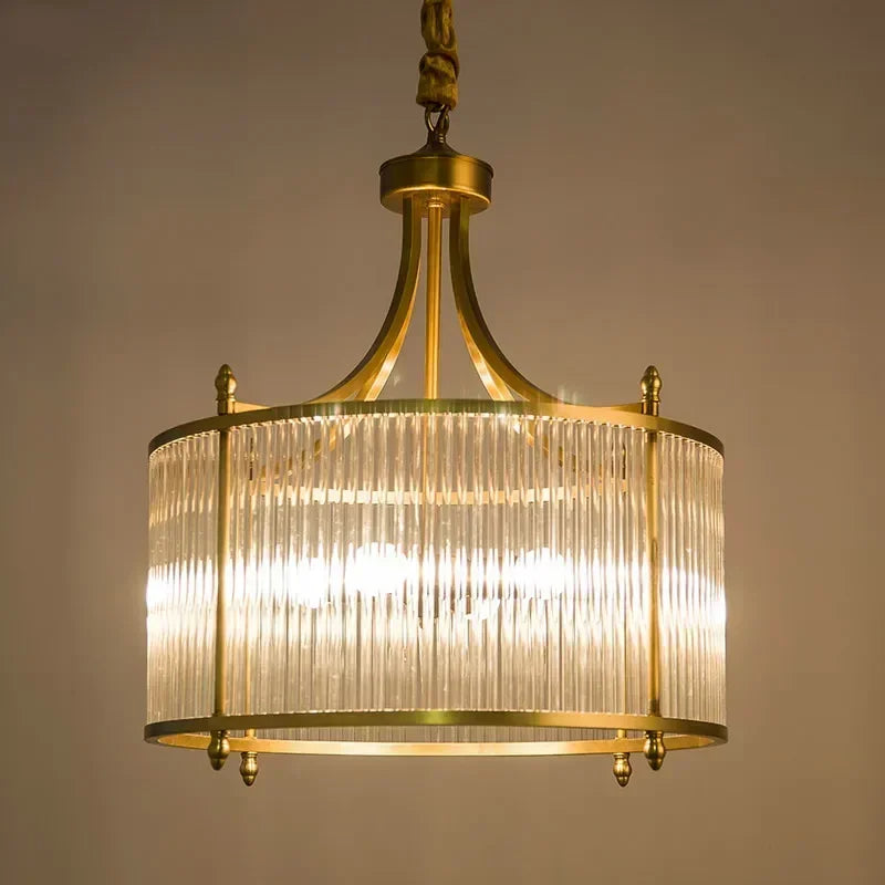 Lampadario in vetro dorato Elowen