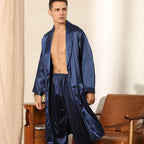 Men's Satin Robe Ensemble For Comfort On Quiet Evenings