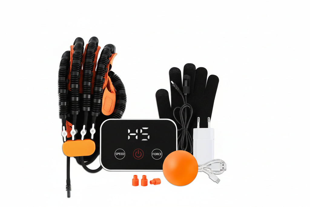 כפפת שיקום יד אוטונומית עם בקרות נפרדות לאצבעות ותצוגת מראה
