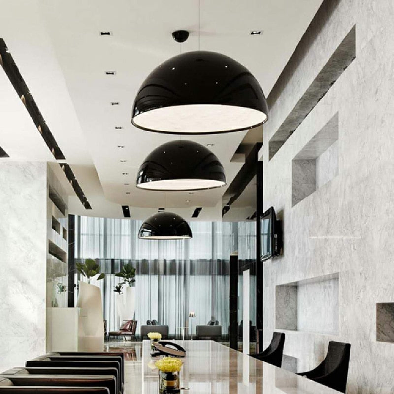 Lampu Gantung Ruang Makan Solara Ember Gaya Pertengahan Abad Dengan Cahaya LED Boleh Laras