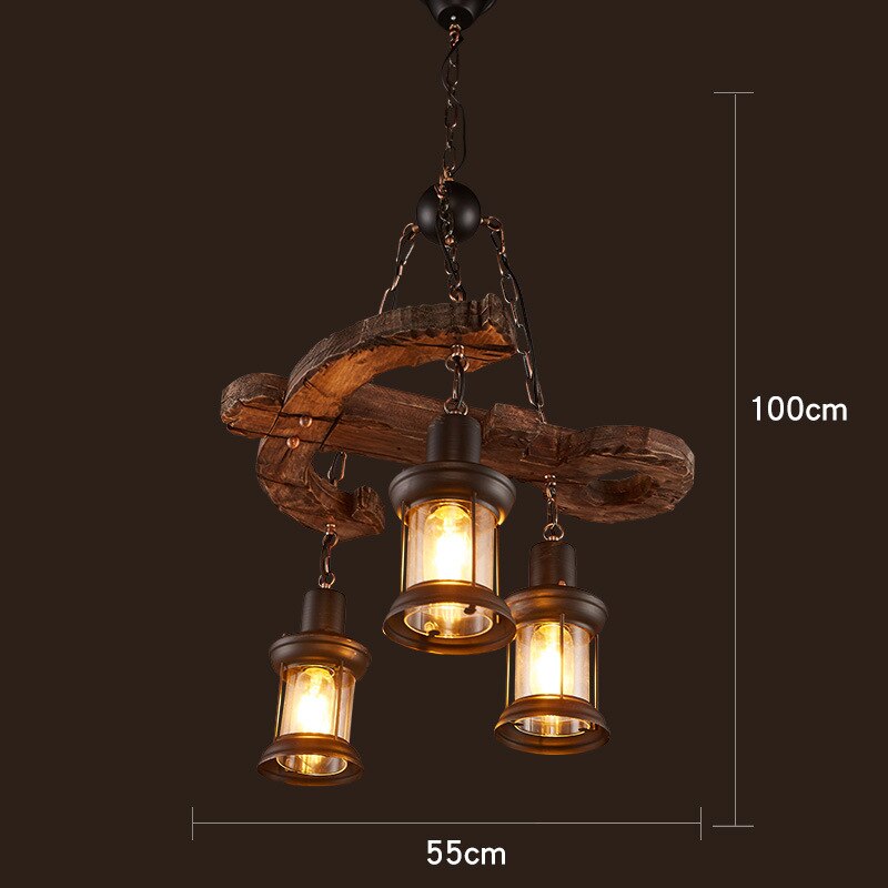 Vintage Industrial Wood LED Ceiling Light | Petprovac