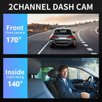 Dash cam WiFi 1080P con doppie lenti anteriori e cabina