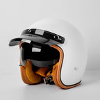 Retro Bee Open-Face Motorcycle Helmet with Built-In Visor