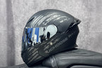 Casca de motocicletă integrală rabatabilă cu lentile duble și aripă aerodinamică spate, certificată DOT