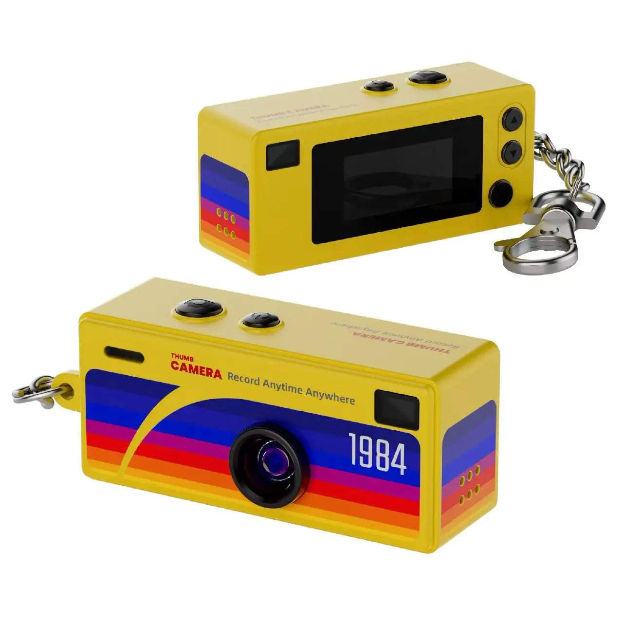 Retro brelok z kamerą 1080P z sensorem CCD, wbudowaną lampą błyskową i obsługą karty MicroSD 128GB