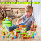 Set di Blocchi Magnetici STEM per Bambini Kit di Apprendimento Creativo