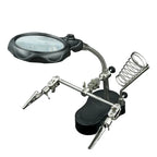 Estação de Soldadura de Precisão com Lupa LED e Grampos Ajustáveis