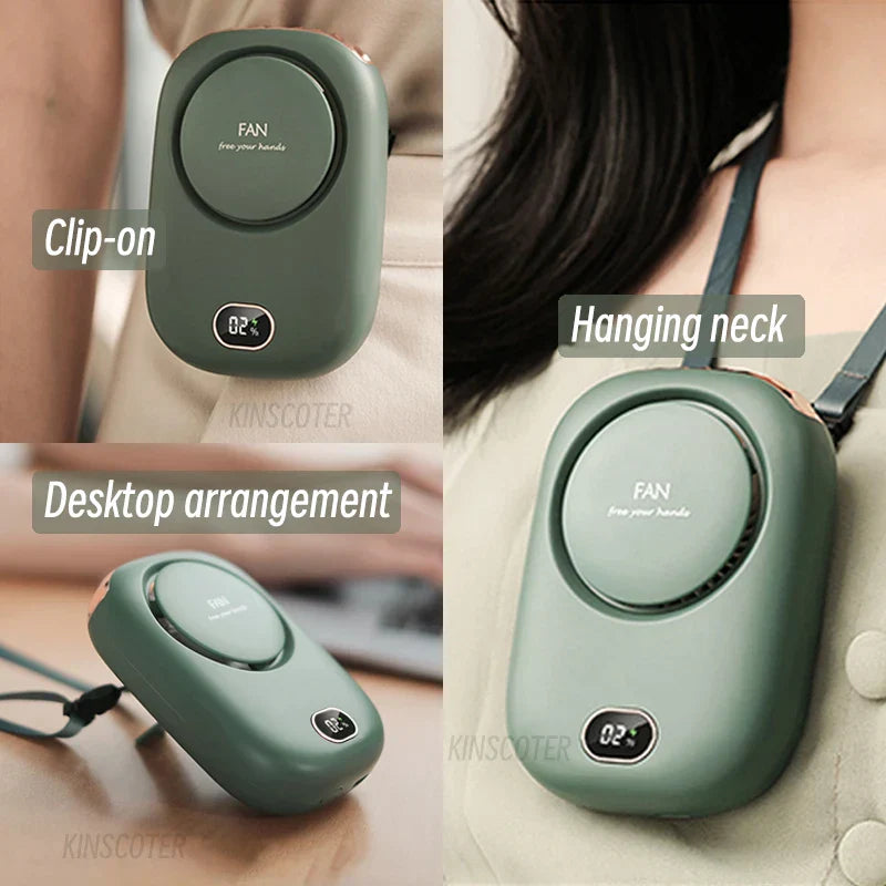 VENTIWISE Mini Fan | 3-Speed Turbo | LED Display & Battery 2000 mAh | Compact & Rechargeable