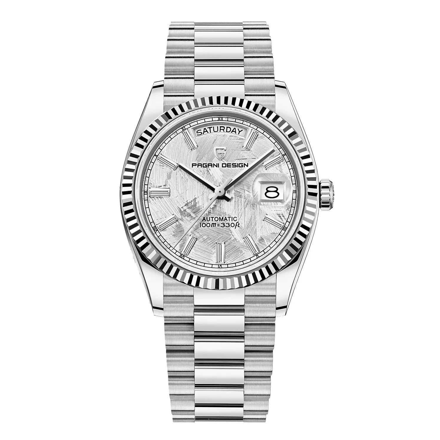 NovaVale Elite Automatic Stainless Steel Watch With Calendar