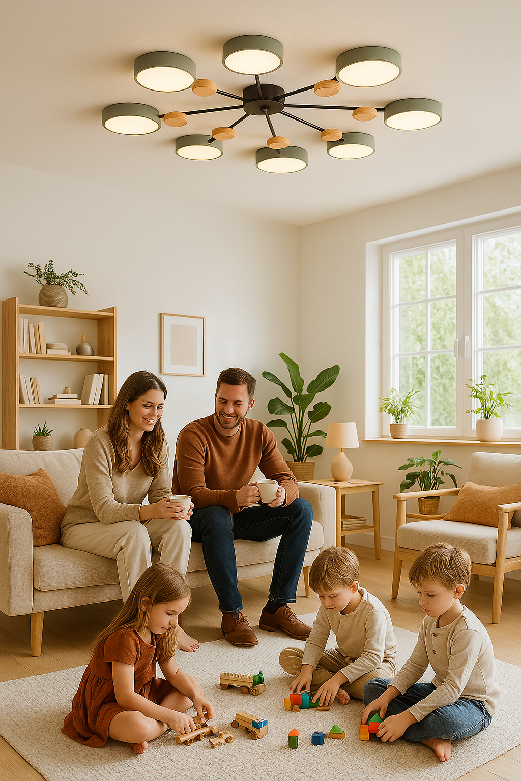 Északi stílusú, energiatakarékos LED mennyezeti lámpa ágakkal modern otthoni dekorációhoz