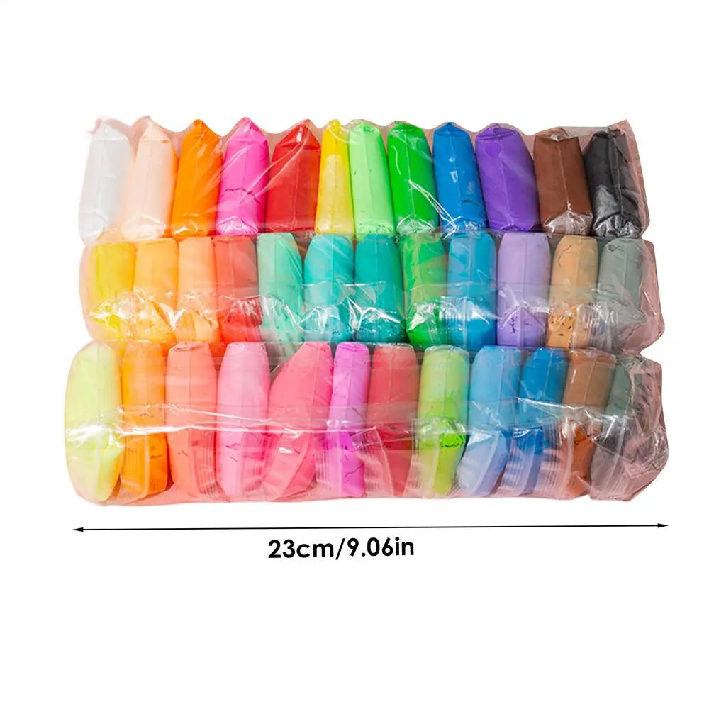 Kids Air Dry Clay Kit With Tools 12, 24, 36 Colors For Creative Play