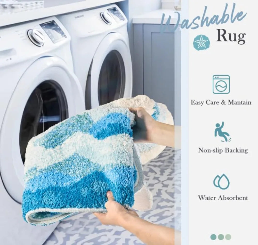 Marisyl Coastal Wave gewebter Teppich rutschfester Bodendekor
