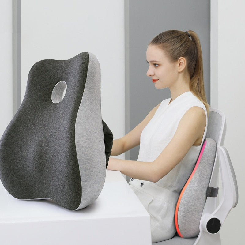 Orthopedic Lumbar Support Memory Foam Chair Cushion For Desk Workers