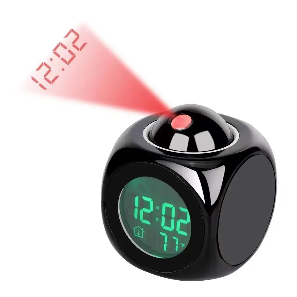 AlarmBeam Projection Clock with Temperature and Dual Alarm – LED Display
