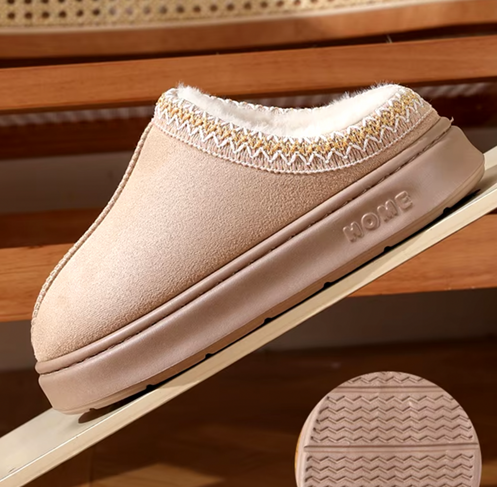 Zapatillas de piel de oveja forradas con lana para comodidad diaria en el hogar
