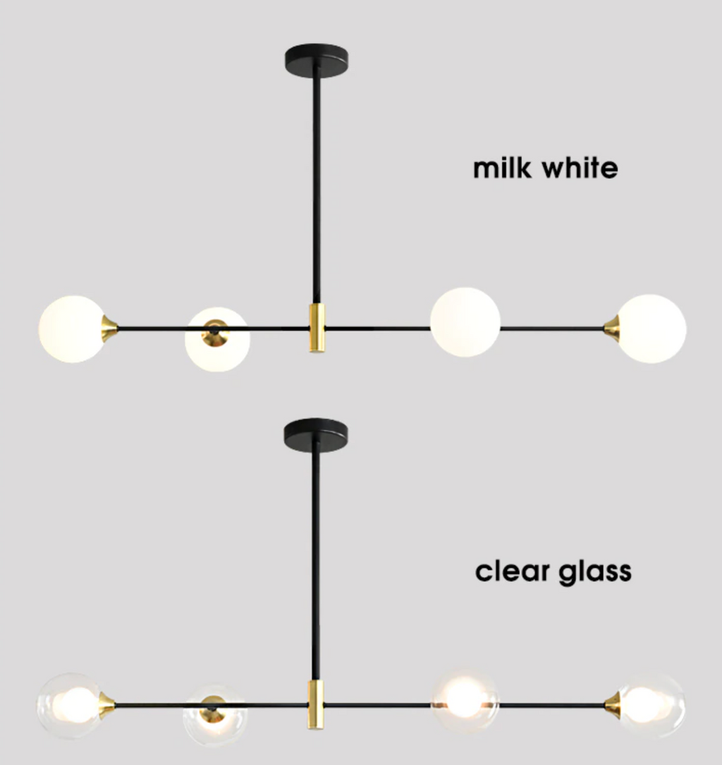 Lyra északi üveggömb mennyezeti lámpa E27 LED izzókkal