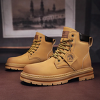 Comfortable Men's Lace-Up Boots – Leather Support Boots with Non-Slip Sole