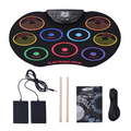RhythmFold 9-Pad bærbart elektronisk trommesæt USB/Batteri