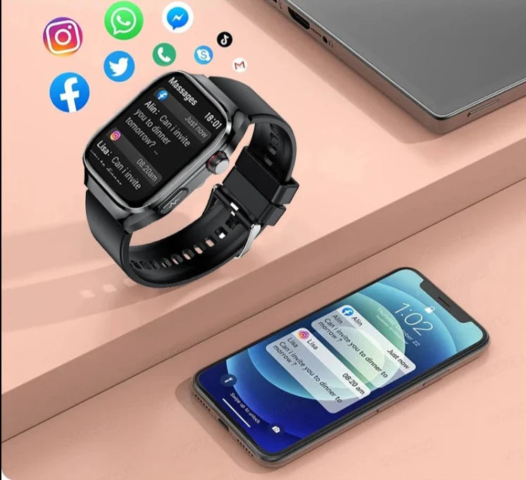 NexaPulse Watch Blood Sugar, ECG, Uric Acid, Bluetooth