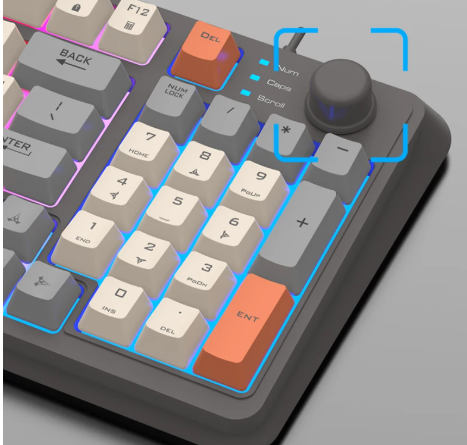 NexisKey 94-tasters RGB-tastatur med volumratt for PC/bærbar PC