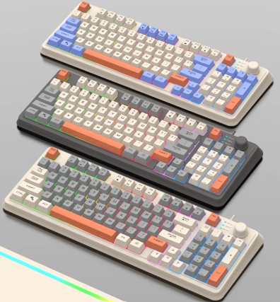 NexisKey 94-tasters RGB-tastatur med volumratt for PC/bærbar PC